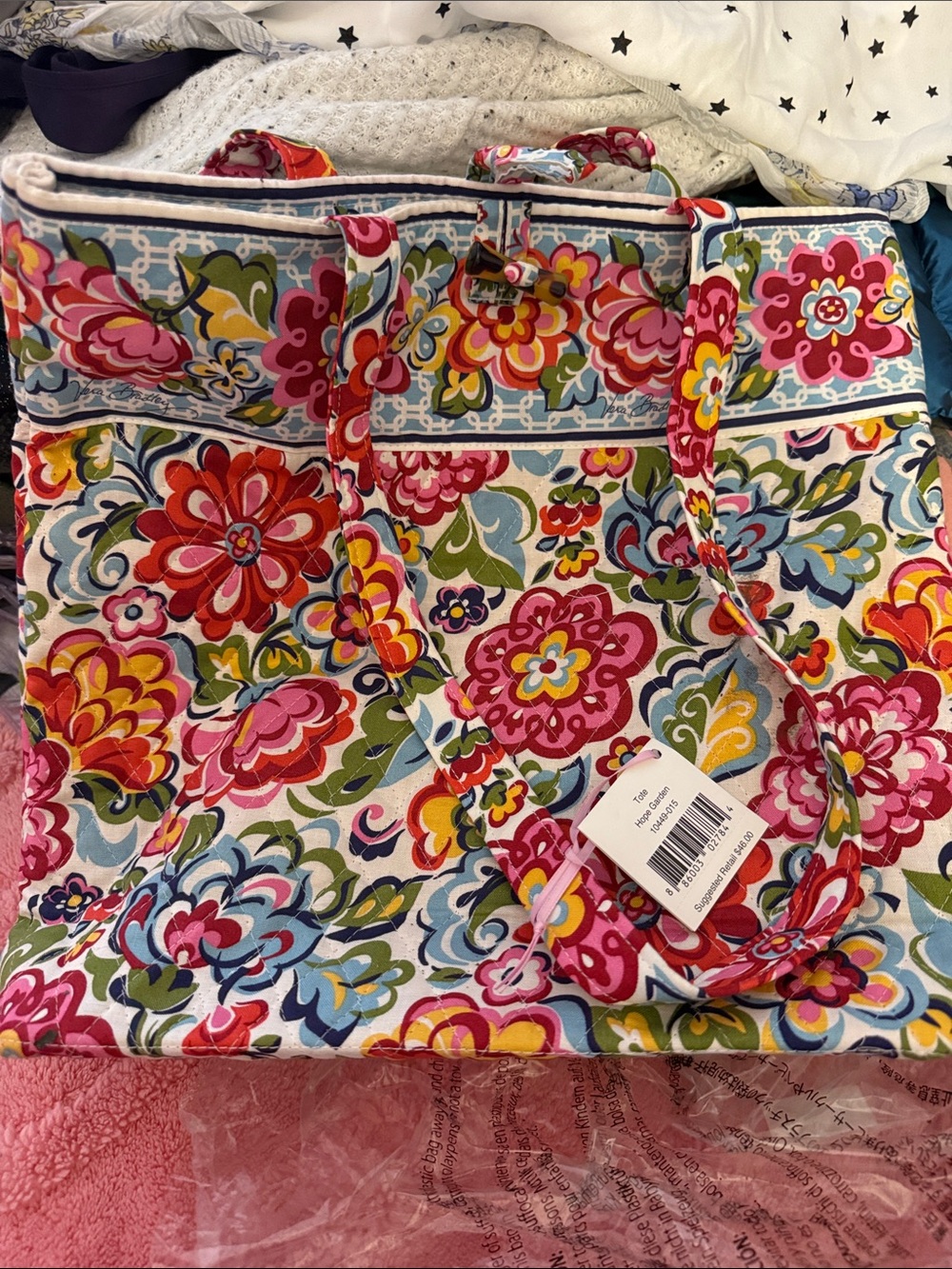 NWT Vera Bradley Floral Canvas Tote Bag - Multi-Color (see matching wallet)